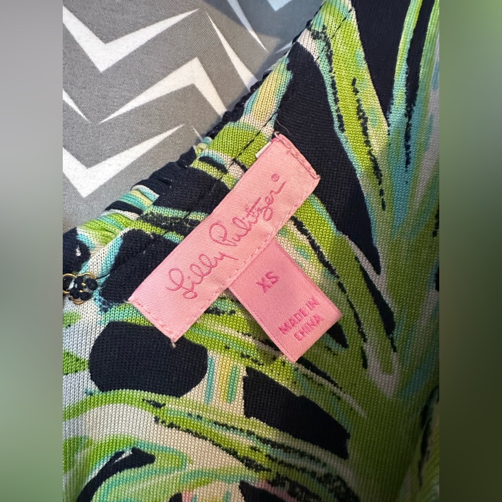 Lilly Pulitzer | Silk Palm Print Maxi Dress, size XS - Picture 6 of 8